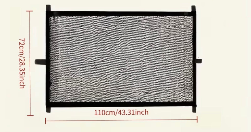 Screen with dimensions showing