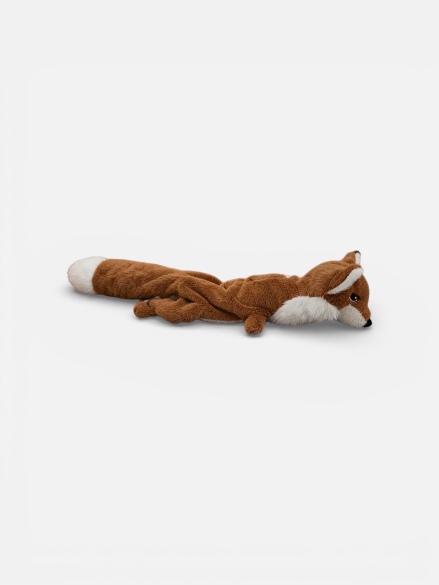 Plush toy fox on a white background